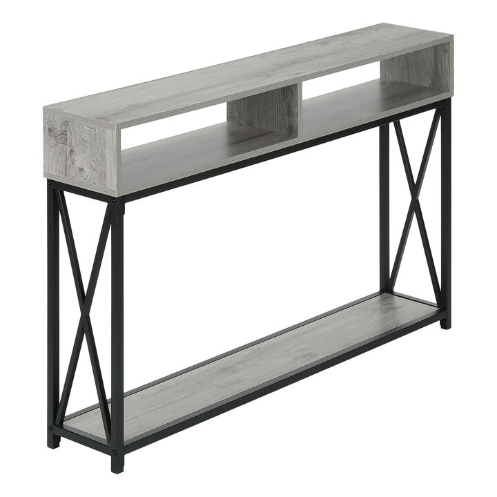 Monarch Specialties I 3572 Accent Table, Console, Entryway, Narrow, Sofa, Living Room, Bedroom, Metal, Laminate, Grey, Black, Contemporary, Modern