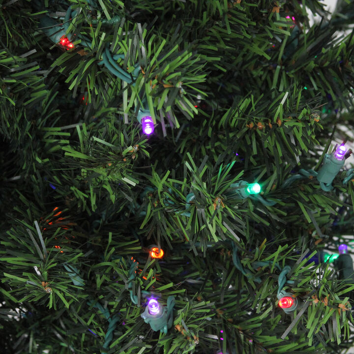 4' Pre-Lit Medium Canadian Pine Artificial Christmas Tree  Multicolor LED Lights