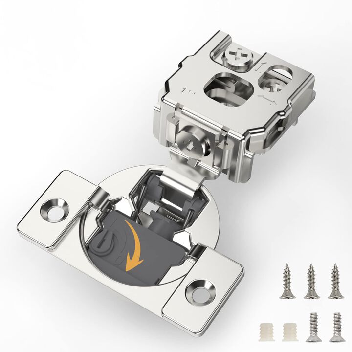 Furniware 30 Pack Soft Close Cabinet Hinges 4D djustment Structure,1 Overlay Soft Closing Concealed Hinges for Face Frame Cabi