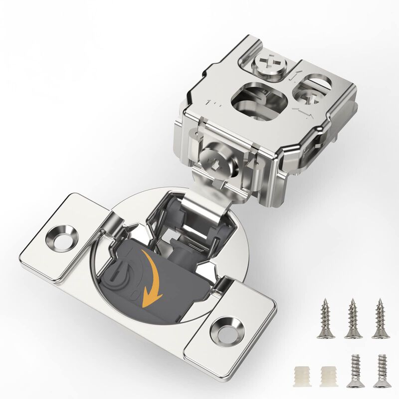 Furniware 30 Pack Soft Close Cabinet Hinges 4D djustment Structure,1 Overlay Soft Closing Concealed Hinges for Face Frame Cabi