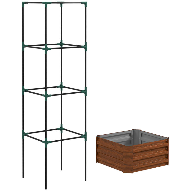 Hivvago Elevated Garden Bed with Integrated Vine Support. image number 7