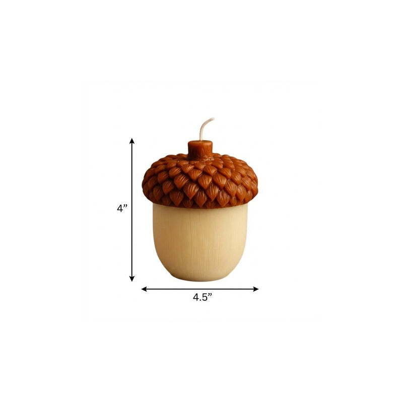 HomeRoots 4" Unscented Dimensional Acorn Candle image number 2