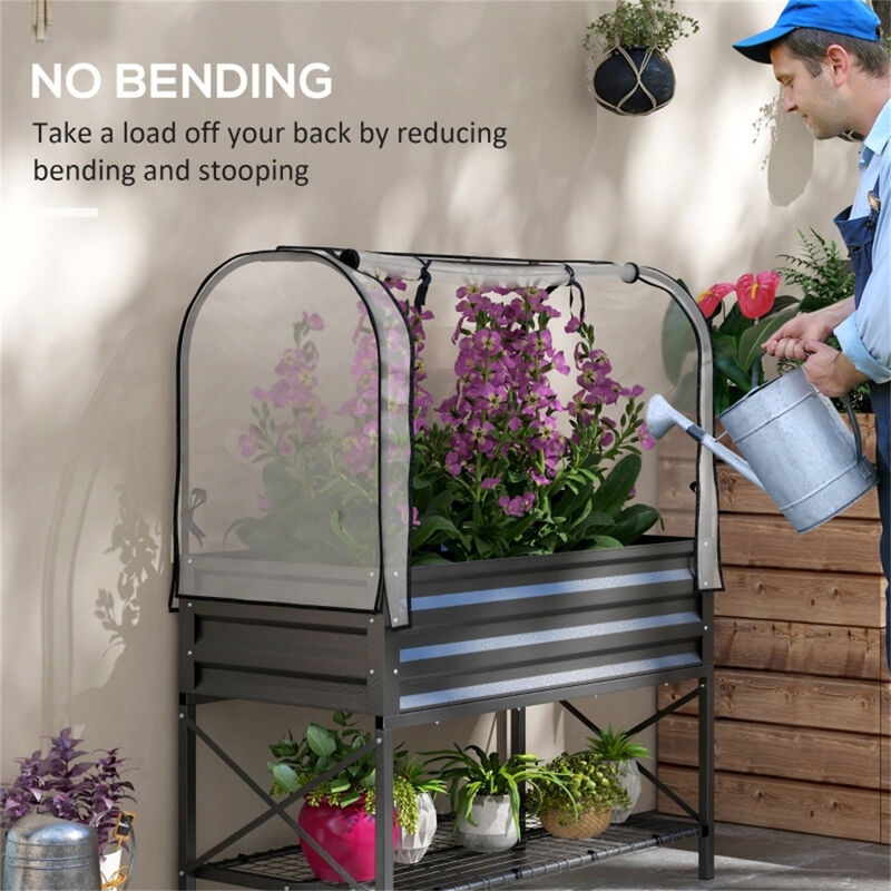 Planter, Flower Shelf & Garden Box Multi-Tier Plant Stand and Raised Planter for Indoor & Outdoor Use