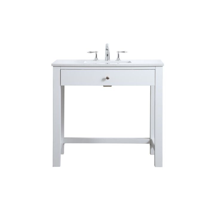 Elegant Kitchen and Bath 36 Inch ADA Compliant Bathroom Vanity In White