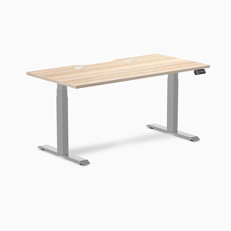 Desky Dual Scalloped Laminate Sit Stand Desk image number 0