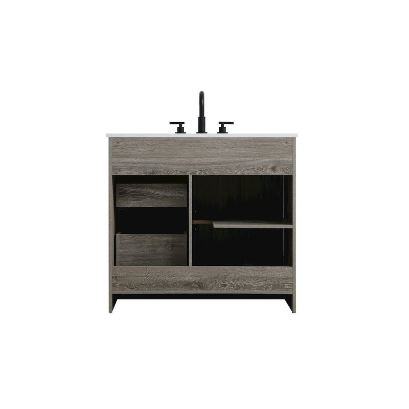 Elegant Kitchen and Bath Austin 36 Inch Single Bathroom Vanity In Rustic Grey