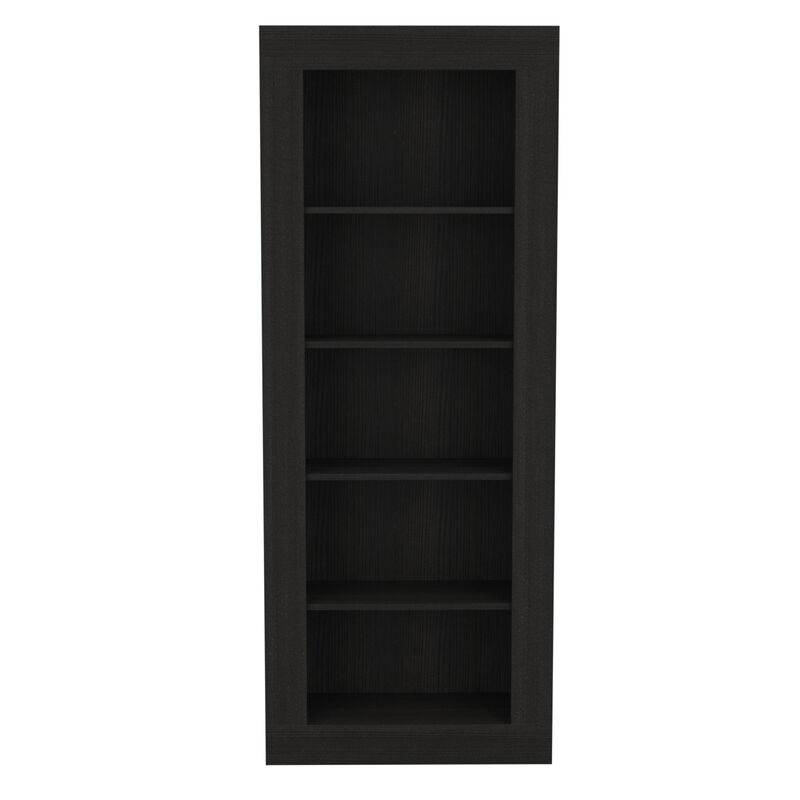 DEPOT E-SHOP Poros Bookcase with Vertical Design and 5 Storage Shelves, Black