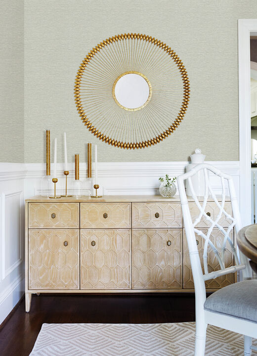 Gump Teal Faux Grasscloth Wallpaper