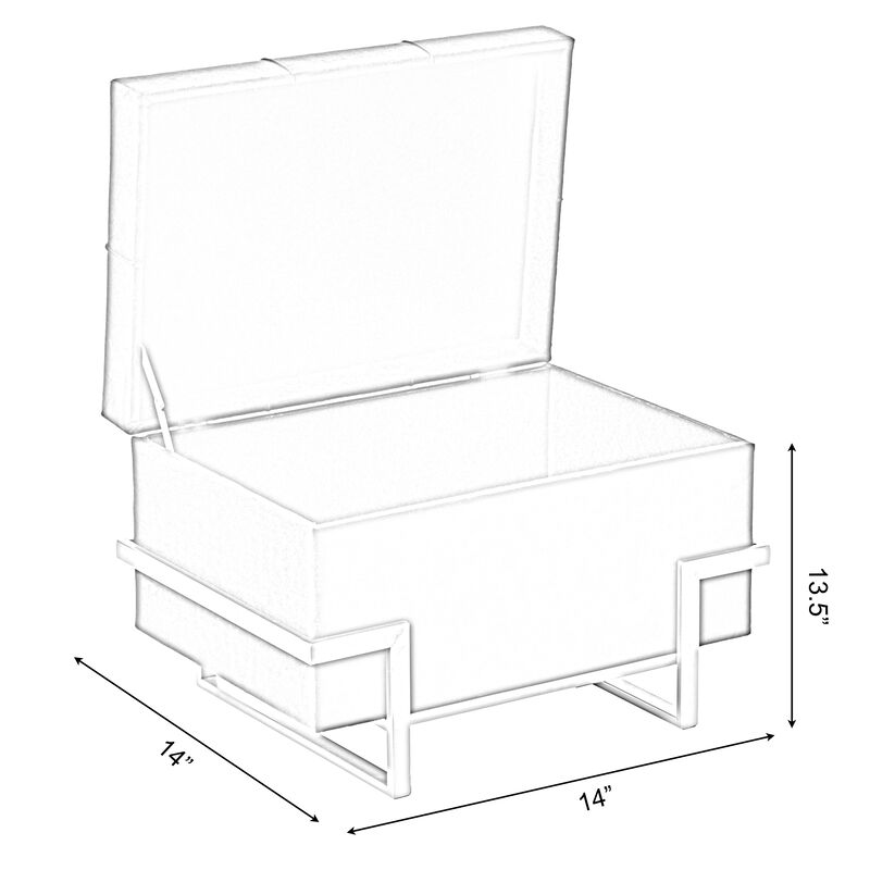 Rectangular Velvet Storage Ottoman with Gold Legs, Black