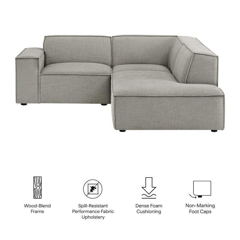 Restore 3-Piece Performance Fabric Upholstered Modular L-Shaped Sectional Sofa image number 1