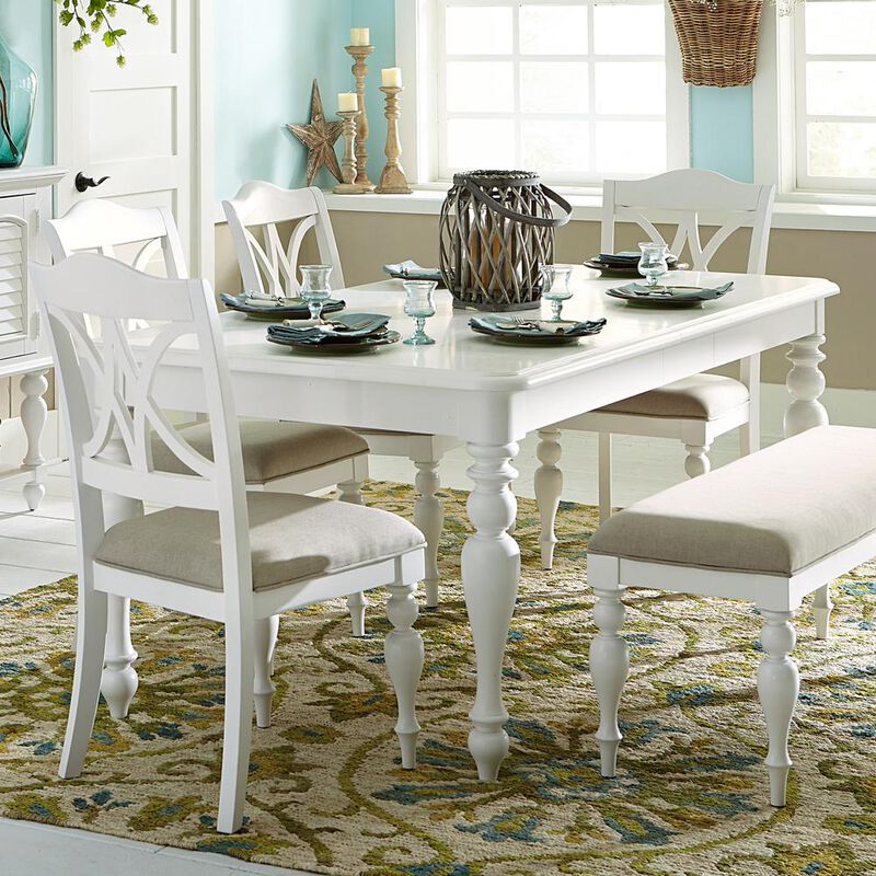 Liberty Furniture Summer House Rectangular Leg Table in Oyster White image number 2