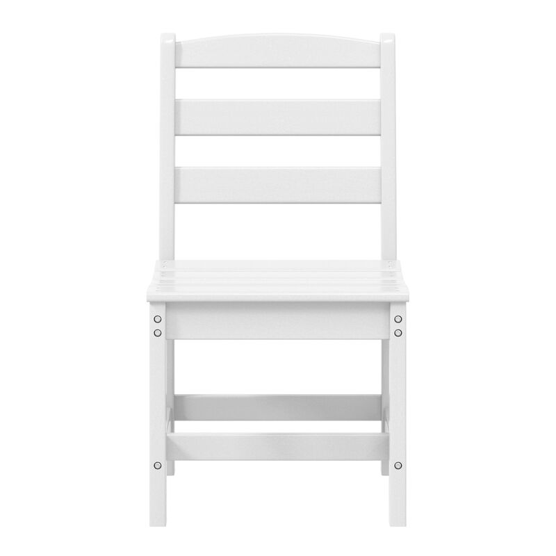 WestinTrends 5-Piece HDPE Outdoor Square Patio Dining Table Set with Armless Side Chairs image number 4