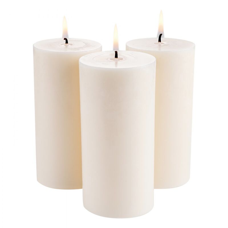 3 Pack Unscented Pillar Candles 65 Hours Long Burning Christmas