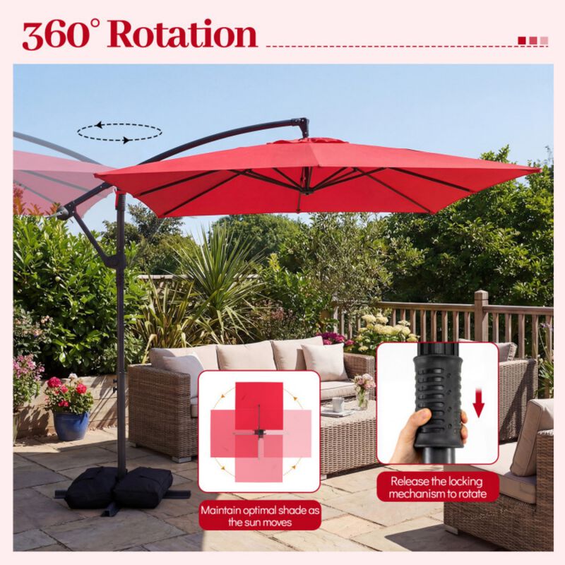 6 x 8 patio umbrella 【SUMMER SALE】ABCCANOPY Outdoor Waterproof Table Ribs 7.5FT 7.5FT-6Ribs / Red Stripe and a double FIM Flexy Aluminum 8' x