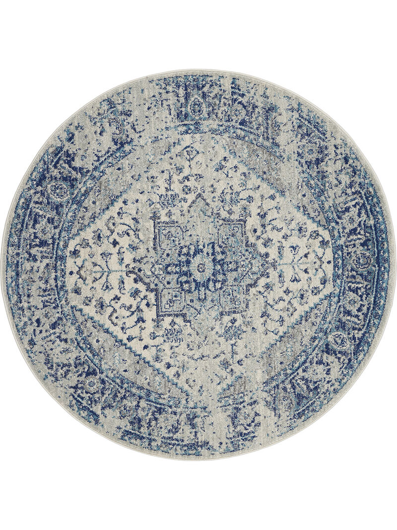 Tranquil TRA06 Ivory/Light Blue 7&rsquo;10&rdquo; x Round Rug image number 0
