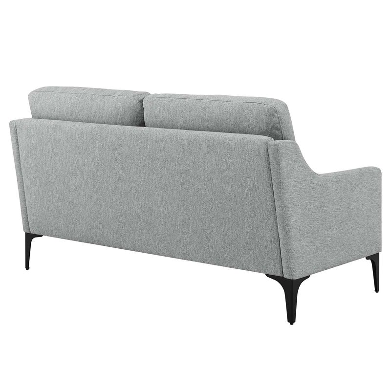 Corland Upholstered Fabric Loveseat Gray