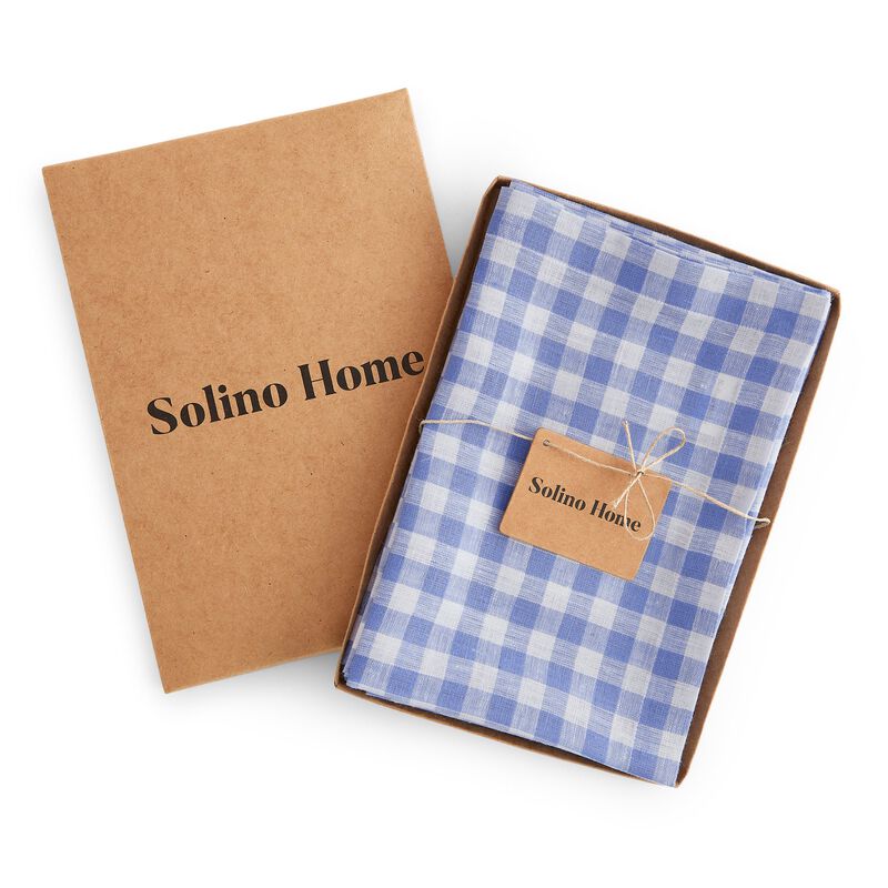 Linen Dinner Napkins - Gingham Check