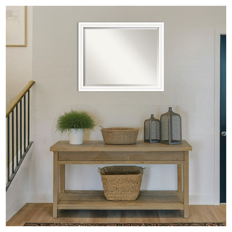 Oliver Narrow Beveled Wood Framed Wall Mirror image number 5