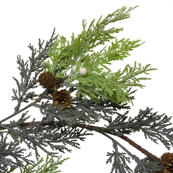 5' Berry  Cedar and Pine Cone Artificial Christmas Garland - Unlit
