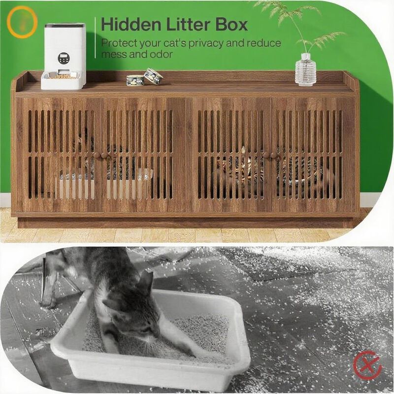 Large Cat Litter Box for Easy Cleaning and Odor Control image number 4