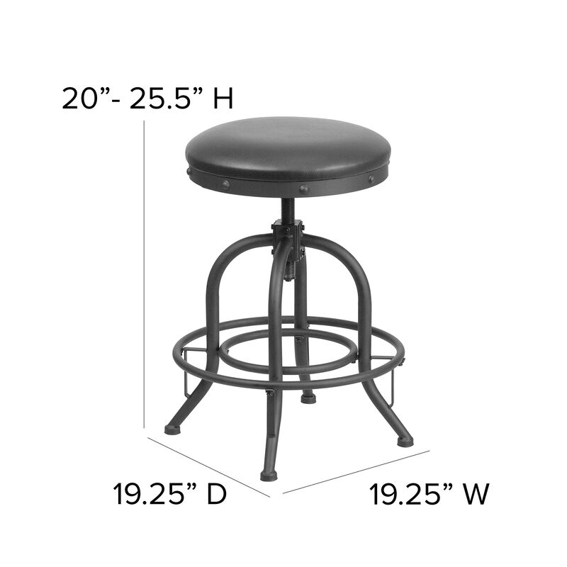 Flash Furniture Carrington 24'' Counter Height Stool with Swivel Lift Black LeatherSoft Seat image number 2