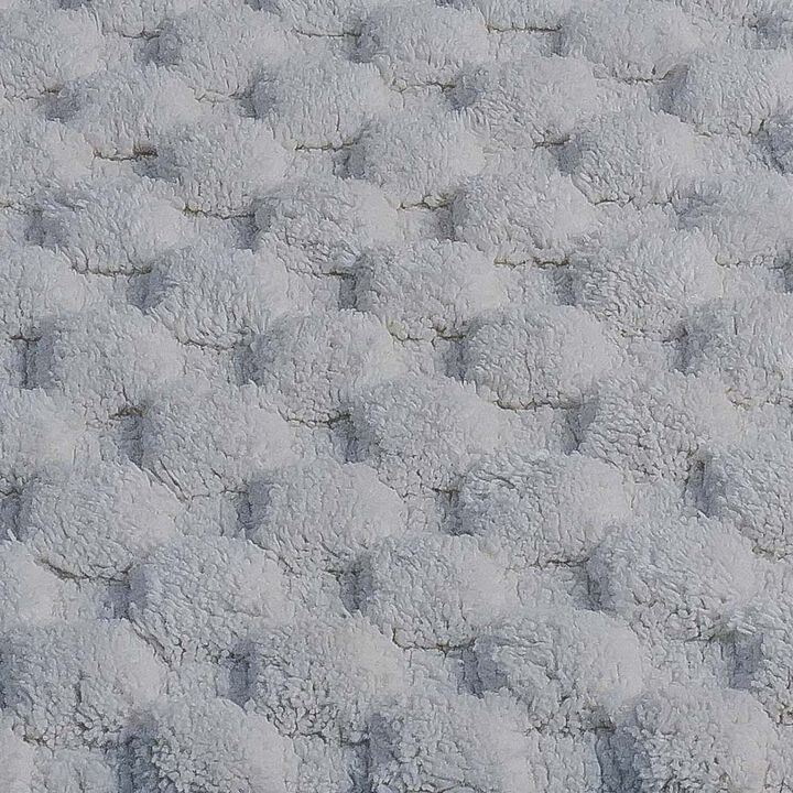 Knightsbridge Luxurious Block Pattern High Quality Year Round Cotton with Non-Skid Back Bath Rug