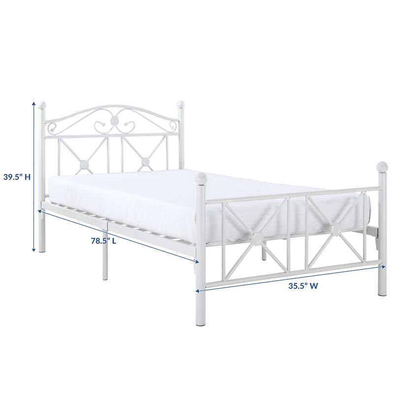 Modway - Cottage Twin Bed White image number 5