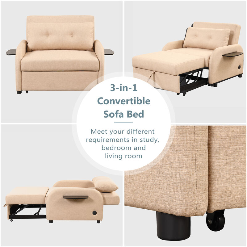Merax Multi-Functional Sofa Bed with Adjustable Backrest