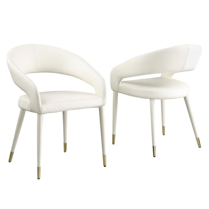 Best Master Furniture Jacques Faux Leather White Dining Chairs (Set Of 2)