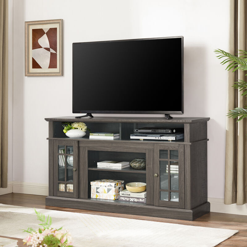 GOODSILO Classic TV Media Stand with Open and Closed Storage for 65-Inch TVs Modern Entertainment Console with Adjustable Shelves image number 4
