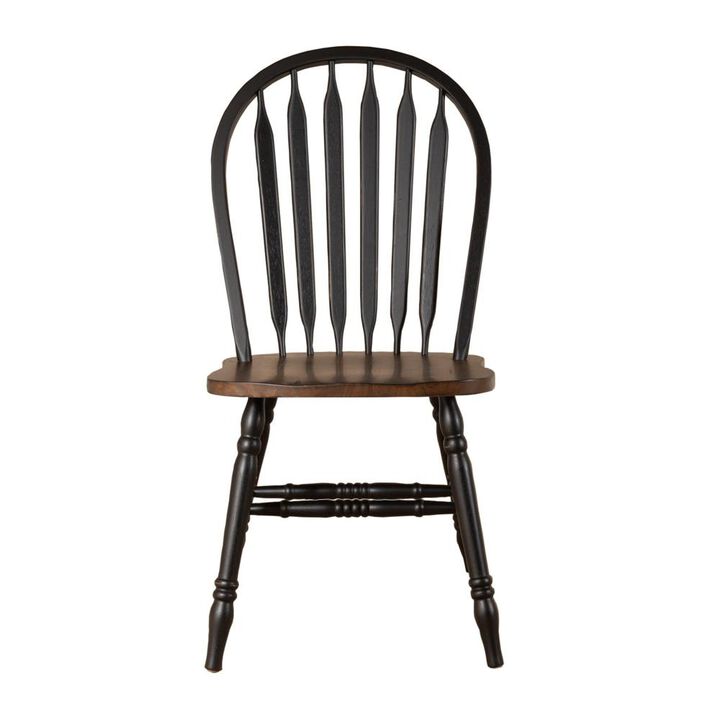 Liberty Furniture Carolina Crossing Windsor Side Chair- White in White w/ Antique Honey Top