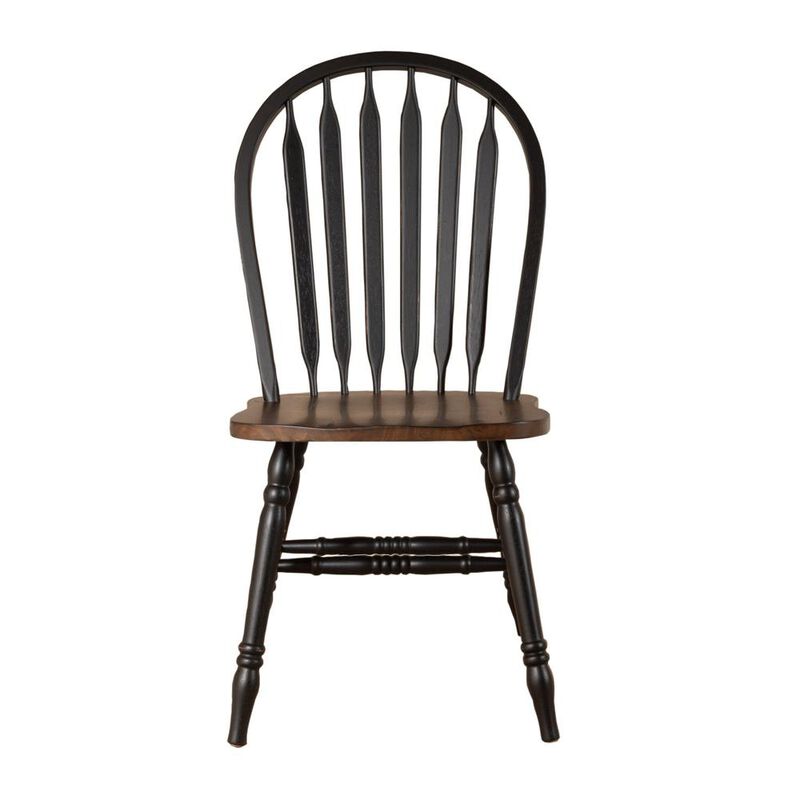 Liberty Furniture Carolina Crossing Windsor Side Chair- White in White w/ Antique Honey Top image number 0