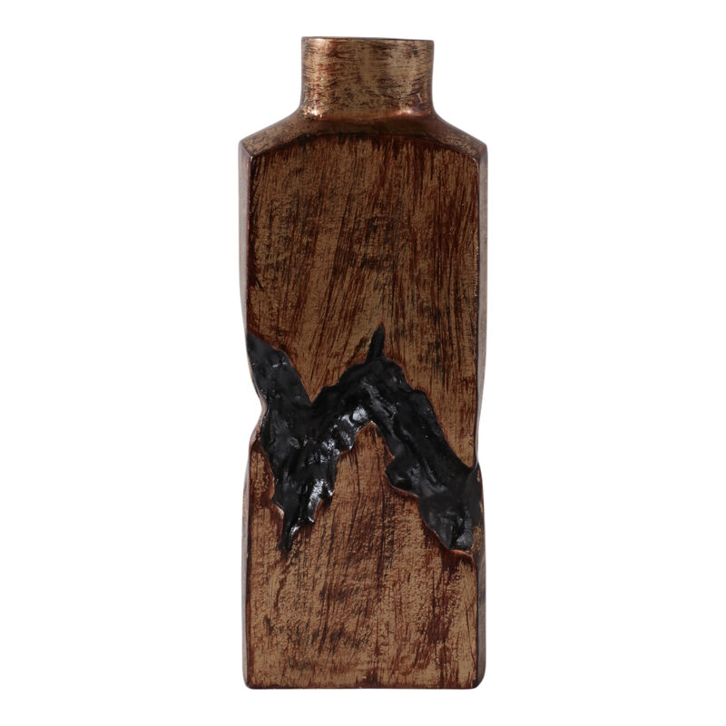 16x6" Carved Middle Metal Vase image number 3
