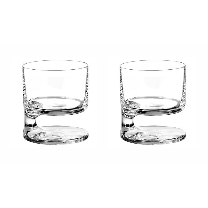 Double Old Fashion Glass SMOKE Set of 2