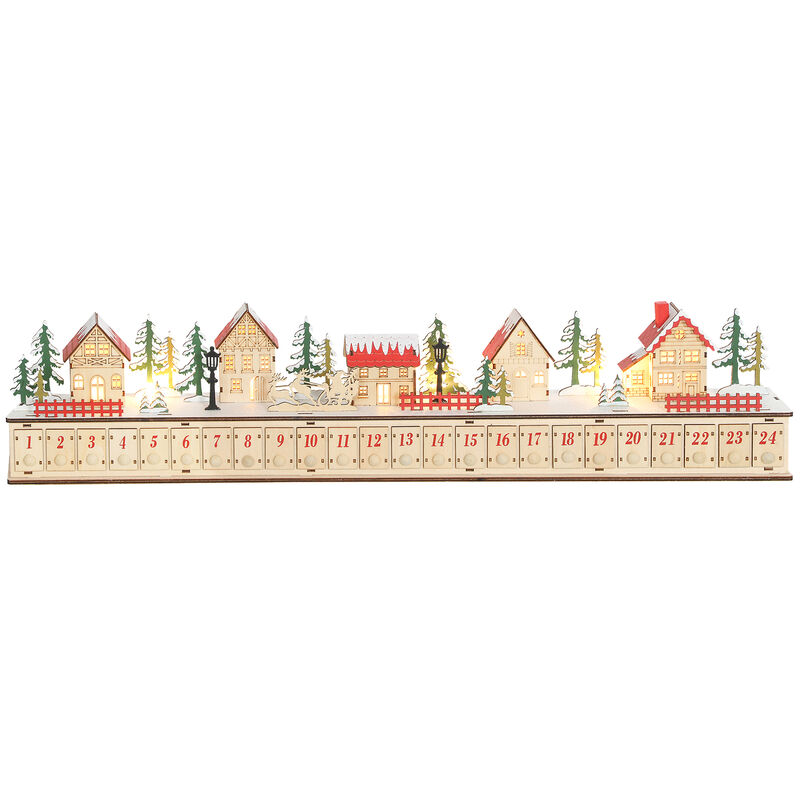 BreeBe Christmas Advent Calendar with 24 Drawers and LED Lights image number 0