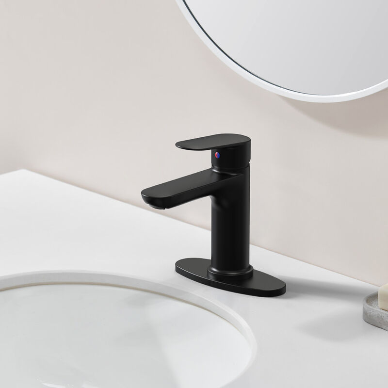 Single Handle Bathroom Faucet with Deck Plate, Perfect for Modern Sinks