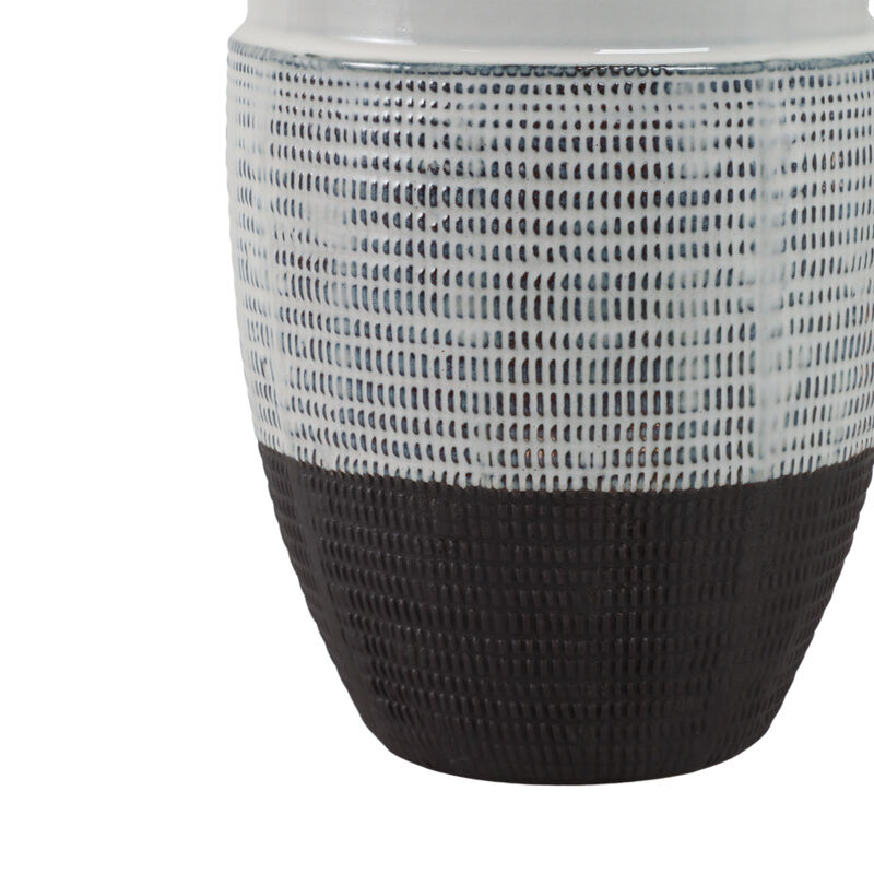 18x8" Textured Bottom Vase, Grey image number 4