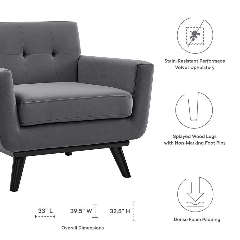 Engage Performance Velvet Armchair image number 7