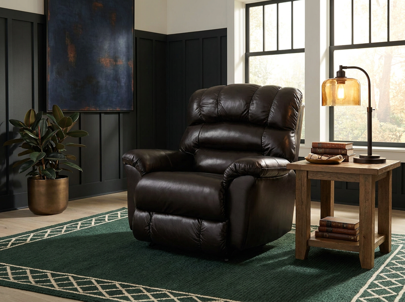 Randell Chocolate Leather Rocking Recliner image number 1