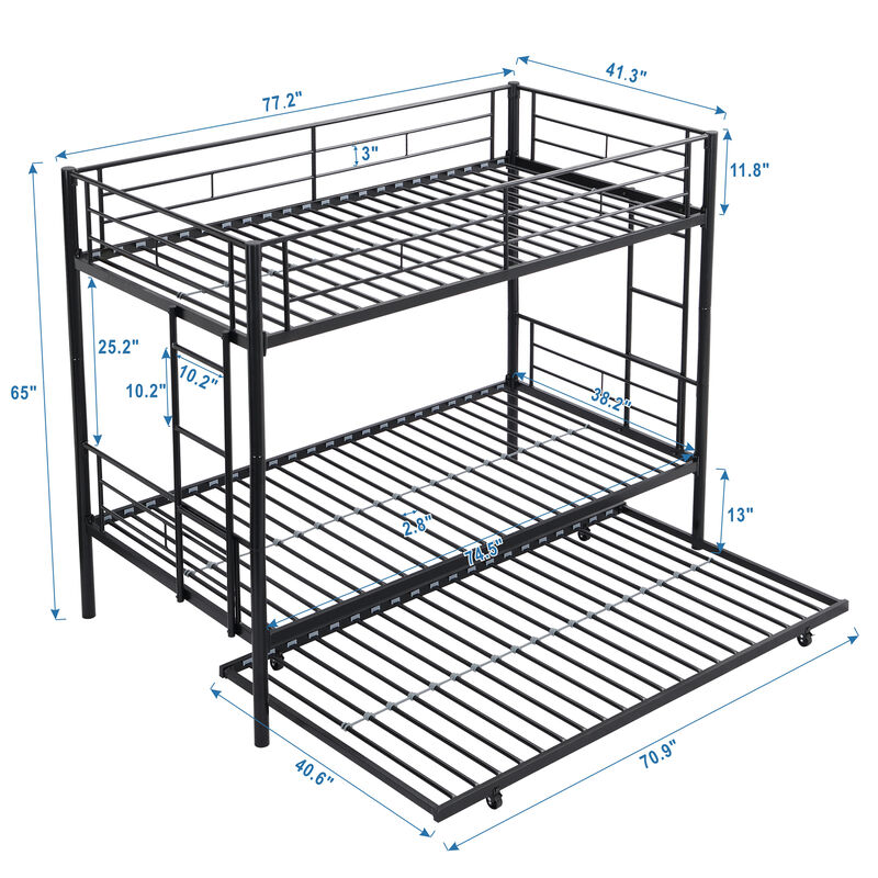 Merax Twin Over Twin Over Twin Triple Bunk Bed