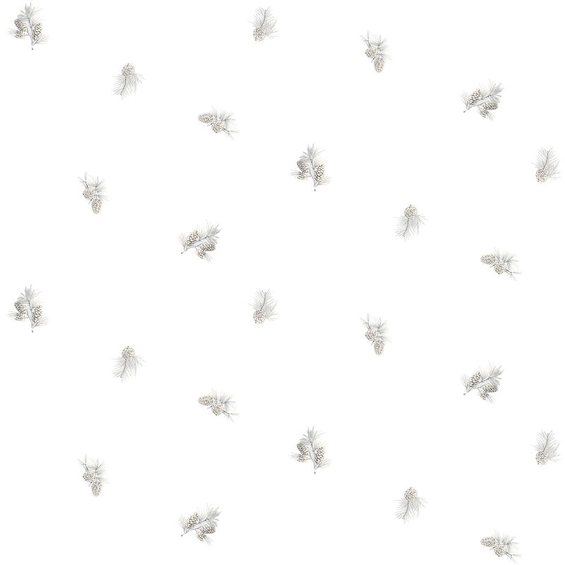 Pinecone Toss Light Grey Conifer Wallpaper image number 0