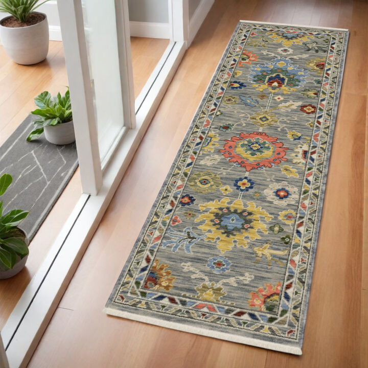HomeRoots Oriental Area Rug With Fringe
