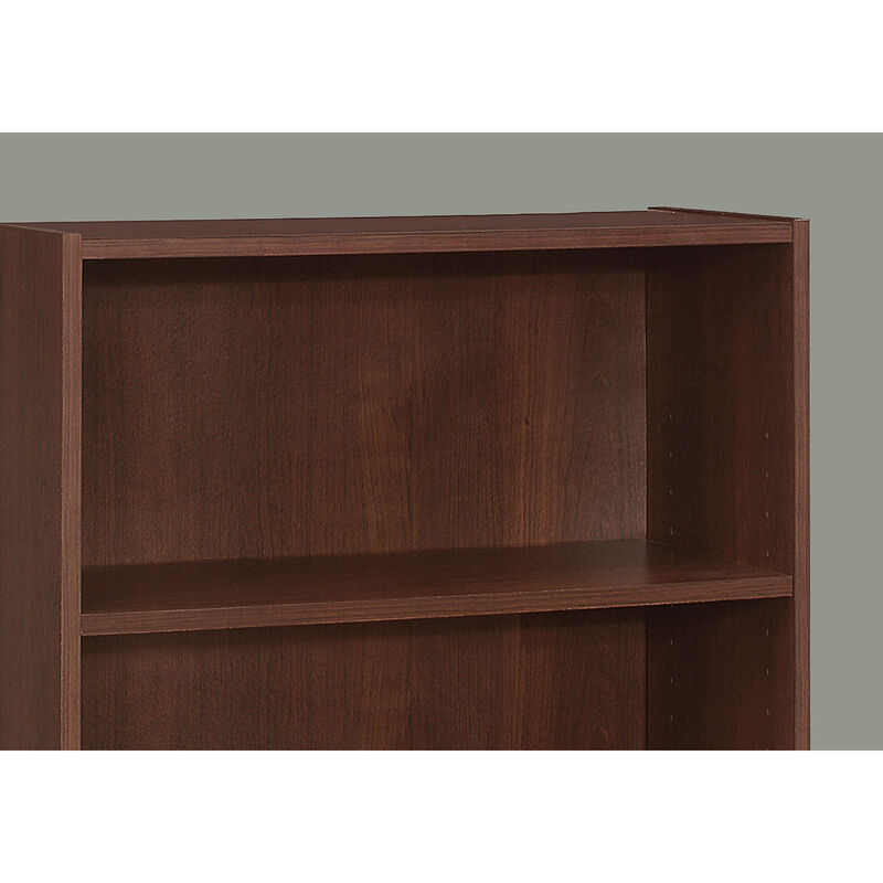 Monarch Specialties I 7475 Bookshelf, Bookcase, 4 Tier, 36"H, Office, Bedroom, Laminate, Brown, Transitional