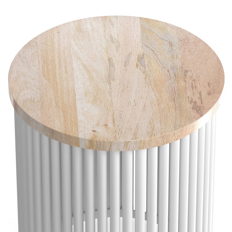 Demy Metal and Wood Accent Table