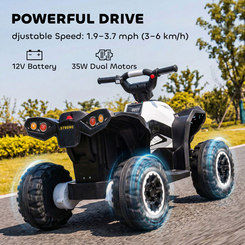 BreeBe Kids Battery Powered ATV Quad with Forward and Reverse image number 3