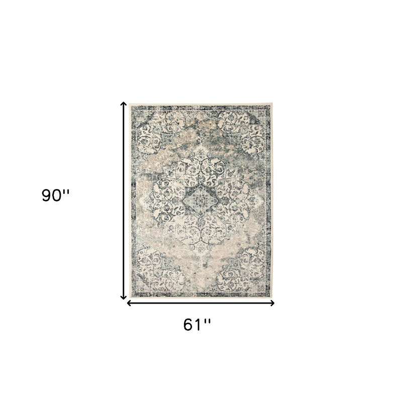 HomeRoots Medallion Power Loom Area Rug image number 3