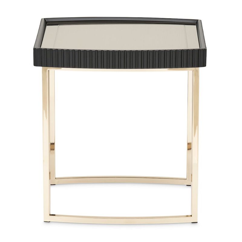Michael Amini Lisbon Side Table - Silken Matte Black