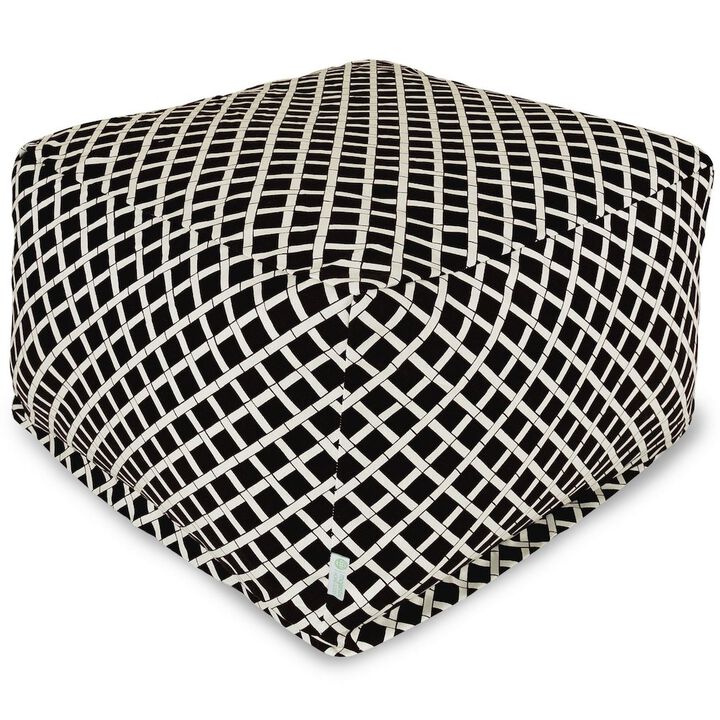 Majestic Home Goods Ottoman Pouf Bamboo Black