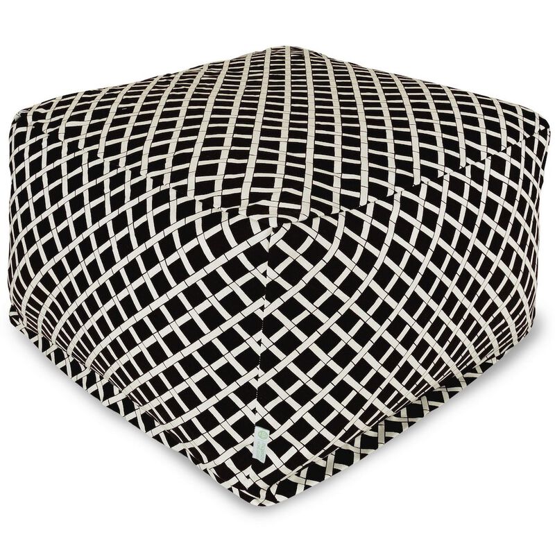 Majestic Home Goods Ottoman Pouf Bamboo Black