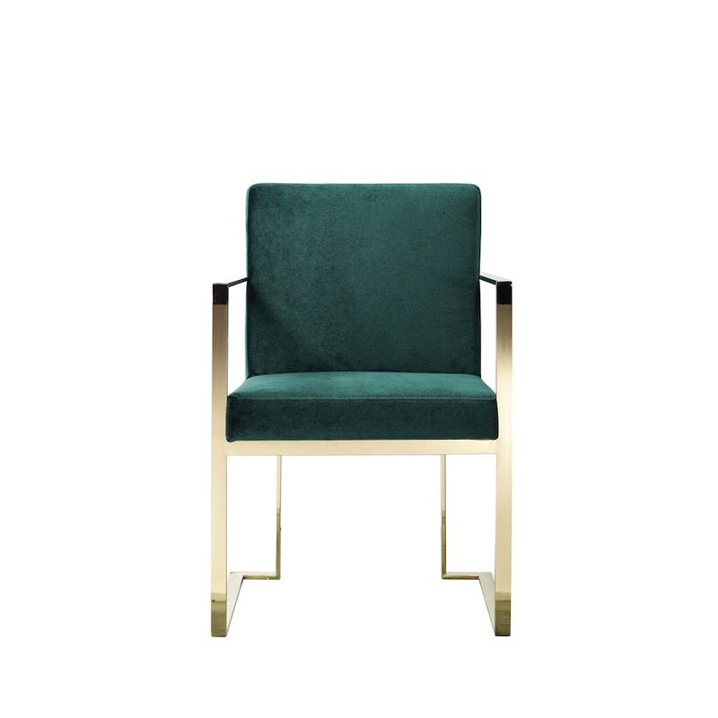 Pangea Home Gold Dexter Armchairs Velvet Green